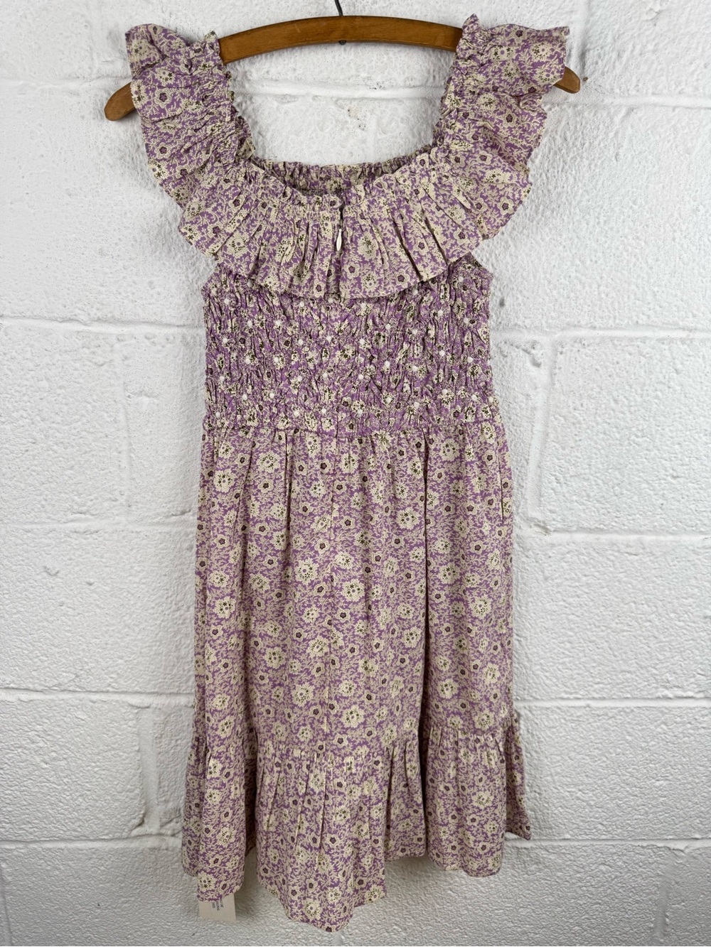 Sea New York Girls Silvess Smocked Floral Dress Lilac Size 6Y NWT Ruffle Cotton